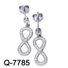 925 Silver Micro Pave CZ Dangle Earrings (Q-7785. JPG)